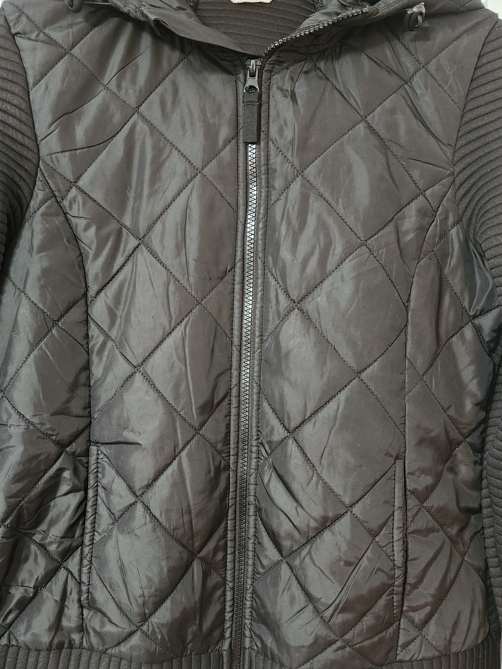 Time and Tru Black Quilted Hooded Puffer Jacket - Picture 5 of 8